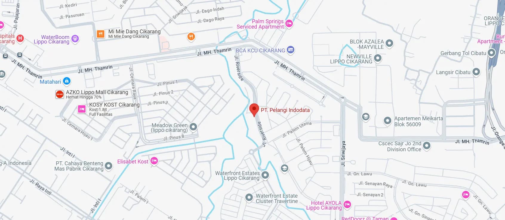 Lokasi kantor Pelangi Indodata